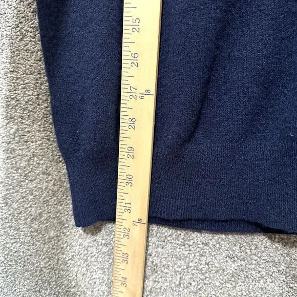 Eddie Bauer Pullover Sweater Men XXL Blue Lamb Wool Long Sleeve V‎ Neck Classic - Picture 8 of 13